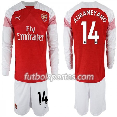 Camisetas Arsenal Pierre-Emerick Aubameyang 14 Niño Primera Equipacion 2018/2019 Manga Larga